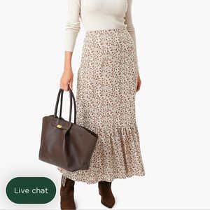 Tnuck Brown Floral Tanner Skirt